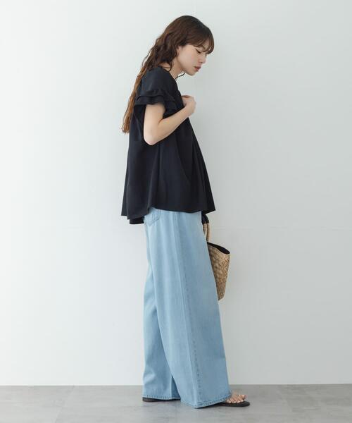URBAN RESEARCH Sonny Label(アーバンリサーチサニーレーベル)の「シャーリングフリルスリーブプルオーバー(Tシャツ/カットソー・レディース・ブラック/ベージュ/ブラウン・FREE)」の10枚目の写真