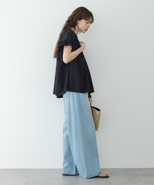 URBAN RESEARCH Sonny Label（アーバンリサーチサニーレーベル）の「シャーリングフリルスリーブプルオーバー（シャツ/ブラウス・レディース・ブラック/ベージュ/ブラウン・FREE）」の10枚目の写真