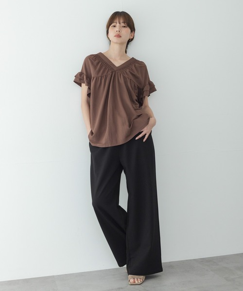 URBAN RESEARCH Sonny Label（アーバンリサーチサニーレーベル）の「シャーリングフリルスリーブプルオーバー（シャツ/ブラウス・レディース・ブラック/ベージュ/ブラウン・FREE）」の15枚目の写真