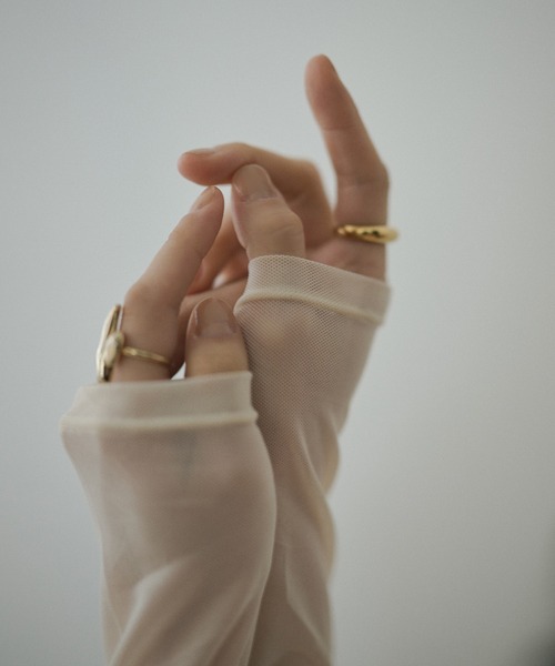 LAULEN（ローレン）の「sheer side gather drape tops /シアーサイドギャザードレープトップス（Tシャツ/カットソー・レディース・アイボリー/ブラック・FREE）」の19枚目の写真