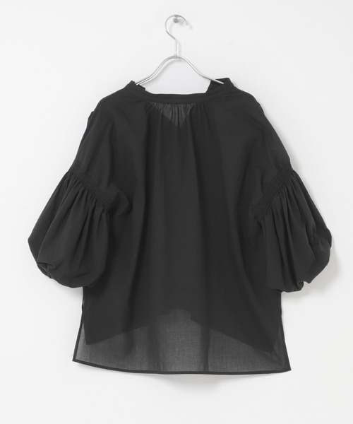 URBAN RESEARCH ROSSO WOMEN（アーバンリサーチ　ロッソ）の「『WEB限定』コットンボイルバルーンスリーブブラウス（シャツ/ブラウス・レディース・ミント/グレー系その他/ブラック・FREE）」の6枚目の写真
