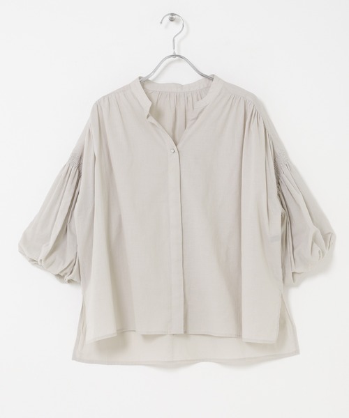 URBAN RESEARCH ROSSO WOMEN（アーバンリサーチ　ロッソ）の「『WEB限定』コットンボイルバルーンスリーブブラウス（シャツ/ブラウス・レディース・ミント/グレー系その他/ブラック・FREE）」の8枚目の写真