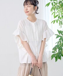 【MARKET(マーケット)】袖フリルピンタックブラウス