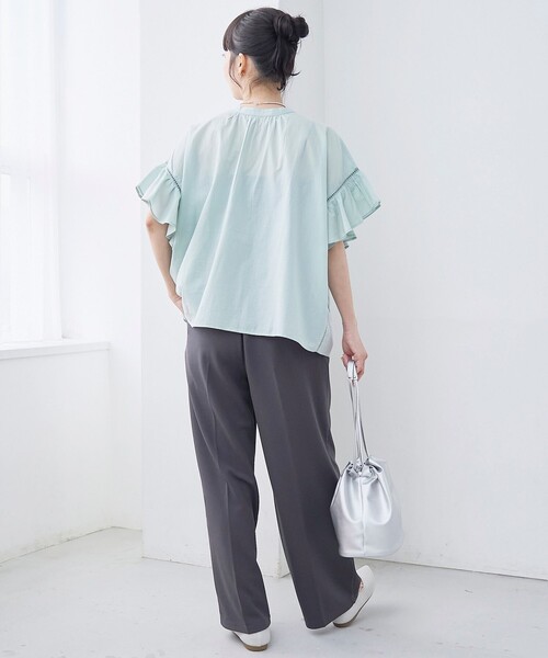 coen(コーエン)の「【MARKET(マーケット)】袖フリルピンタックブラウス(シャツ/ブラウス・レディース・レッド/オフホワイト/ブラック/ライトブルー・M/L)」の6枚目の写真
