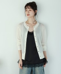 【UVカット/接触冷感/マシンウォッシャブル】さらっと快適、ゴールドボタンカーディガン