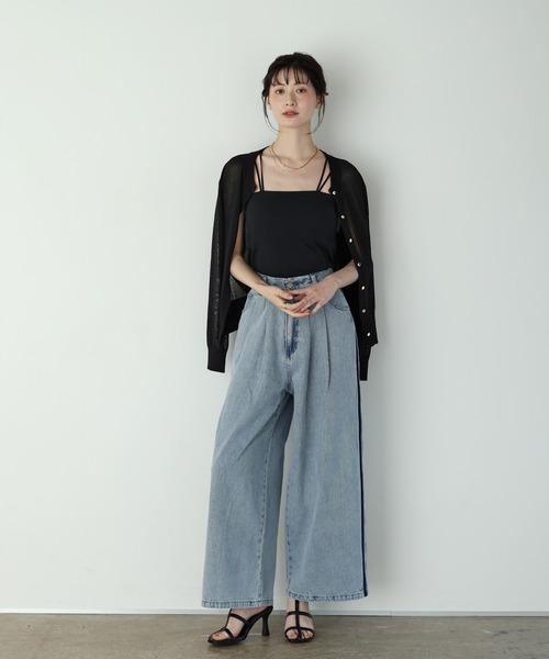 shetila(シェティラ)の「【UVカット/接触冷感/マシンウォッシャブル】さらっと快適、ゴールドボタンカーディガン(カーディガン/ボレロ・レディース・ブラック/オフホワイト/ブラウン/イエロー・M)」の17枚目の写真