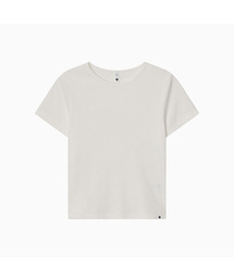 BASIC SLIM RIBBED T-SHIRT, WHITE