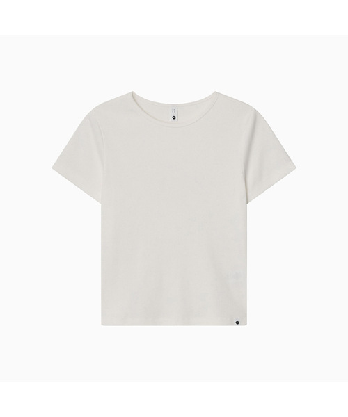 OHESHIO(オヘシオ)の「BASIC SLIM RIBBED T-SHIRT, WHITE(Tシャツ/カットソー・レディース・その他・FREE)」の1枚目の写真