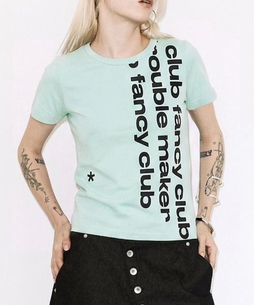 FANCY CLUB(ファンシークラブ)の「【FANCY CLUB】BAYWATCH CROP TEE / 【ファンシークラブ】ベイウォッチクロップ半袖Tシャツ(Tシャツ/カットソー・レディース・ホワイト/ミント・ONE SIZE)」の2枚目の写真
