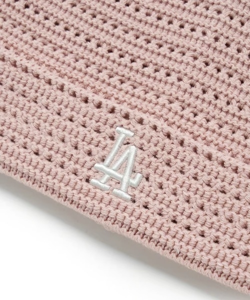 MLB(メジャーリーグベースボール)の「【日本未発売/WEB限定】MLB KOREA(エムエルビーコリア)/サマー 猫耳 ねこ耳ビーニー 耳付き クロシェ編み ロゴパッチ ワッペン ビーニー ニット帽/Summer Crochet Miyaon Beanie(ニットキャップ/ビーニー・レディース・クリーム/グレー/ブラック・FREE)」の6枚目の写真