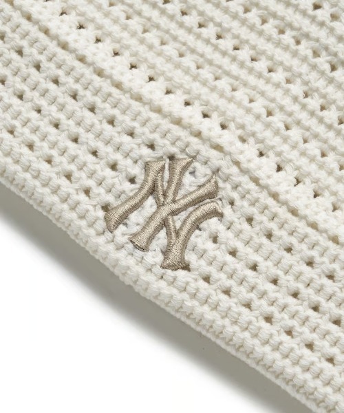 MLB(メジャーリーグベースボール)の「【日本未発売/WEB限定】MLB KOREA(エムエルビーコリア)/サマー 猫耳 ねこ耳ビーニー 耳付き クロシェ編み ロゴパッチ ワッペン ビーニー ニット帽/Summer Crochet Miyaon Beanie(ニットキャップ/ビーニー・レディース・クリーム/グレー/ブラック・FREE)」の11枚目の写真