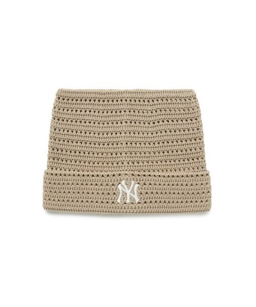 MLB(メジャーリーグベースボール)の「【日本未発売/WEB限定】MLB KOREA(エムエルビーコリア)/サマー 猫耳 ねこ耳ビーニー 耳付き クロシェ編み ロゴパッチ ワッペン ビーニー ニット帽/Summer Crochet Miyaon Beanie(ニットキャップ/ビーニー・レディース・クリーム/グレー/ブラック・FREE)」の18枚目の写真