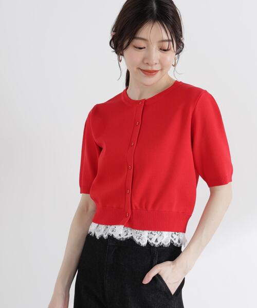 PROPORTION BODY DRESSING(プロポーションボディドレッシング)の「レーストリムショートカーディガン / 1216174502(カーディガン/ボレロ・レディース・レッド/ホワイト/ネイビー/イエロー・FREE)」の20枚目の写真