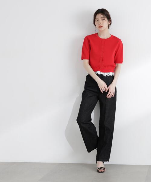 PROPORTION BODY DRESSING(プロポーションボディドレッシング)の「レーストリムショートカーディガン / 1216174502(カーディガン/ボレロ・レディース・レッド/ホワイト/ネイビー/イエロー・FREE)」の21枚目の写真