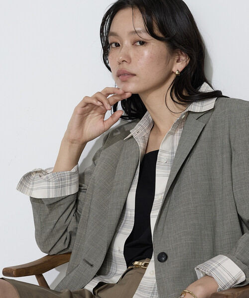 COMME CA(コムサ)の「ストレッチミニ千鳥 ジャケット(テーラードジャケット・レディース・ブラック系その他/ベージュ系その他・9号/7号/11号)」の17枚目の写真