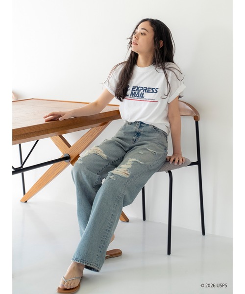 Ungrid(アングリッド)の「USPS 別注ロゴTee(Tシャツ/カットソー・レディース・レッド/ライトグレー/オフホワイト・FREE)」の5枚目の写真