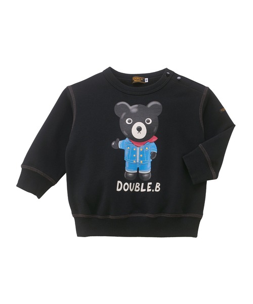 DOUBLE_B(ダブルビー)の「黒クマトレーナー(スウェット・キッズ・ブラック/グレー/マルチ・80cm/100cm/90cm/110cm/120cm)」の6枚目の写真