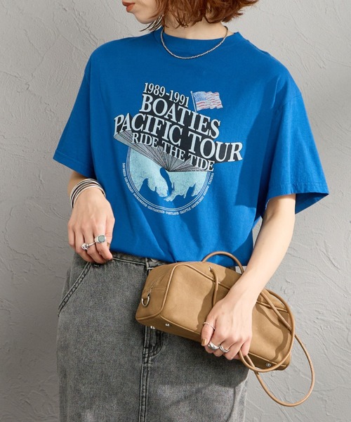 THE SHINZONE（ザ　シンゾーン）の「[THE SHINZONE/ザ シンゾーン] BOATIES TOUR プリントTシャツ（Tシャツ/カットソー・レディース・グレー/ブルー/ホワイト・0）」の3枚目の写真