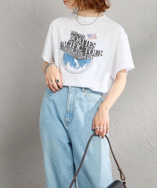 THE SHINZONE（ザ　シンゾーン）の「[THE SHINZONE/ザ シンゾーン] BOATIES TOUR プリントTシャツ（Tシャツ/カットソー・レディース・グレー/ブルー/ホワイト・0）」の8枚目の写真