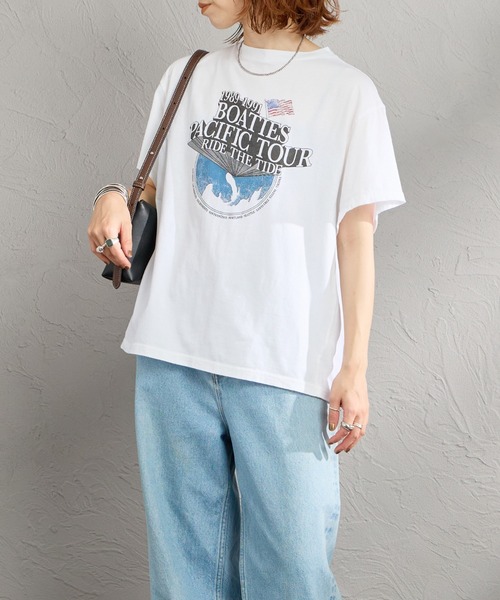 THE SHINZONE（ザ　シンゾーン）の「[THE SHINZONE/ザ シンゾーン] BOATIES TOUR プリントTシャツ（Tシャツ/カットソー・レディース・グレー/ブルー/ホワイト・0）」の12枚目の写真