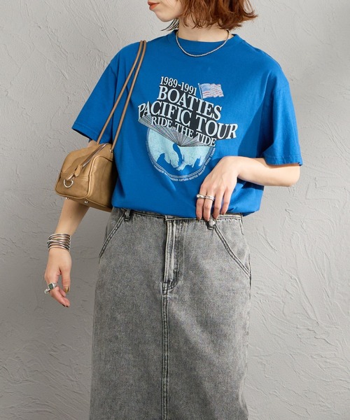 THE SHINZONE（ザ　シンゾーン）の「[THE SHINZONE/ザ シンゾーン] BOATIES TOUR プリントTシャツ（Tシャツ/カットソー・レディース・グレー/ブルー/ホワイト・0）」の18枚目の写真