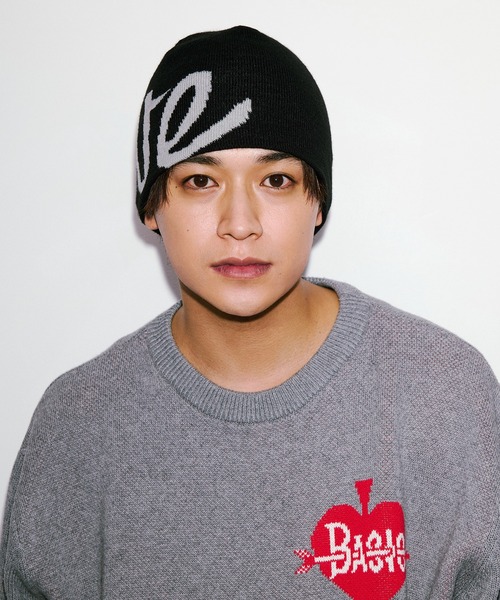 BASICKS(ベイシックス)の「【BASICKS/ベーシックス】Love Beanie/ラブビーニー(ニットキャップ/ビーニー・レディース・ブラウン/ブラック・FREE)」の3枚目の写真