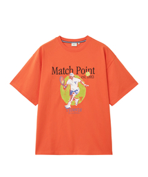 マッチポイントグラフィックTシャツ_コーラル