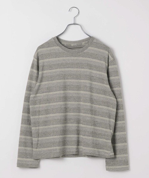 LAND MUSEUM（ランドミュージアム）の「LAND MUSEUM／マルチボーダーロンT（Tシャツ/カットソー・メンズ・ライトブルー/グレー・MEDIUM/LARGE）」の9枚目の写真