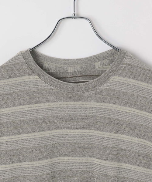 LAND MUSEUM（ランドミュージアム）の「LAND MUSEUM／マルチボーダーロンT（Tシャツ/カットソー・メンズ・ライトブルー/グレー・MEDIUM/LARGE）」の10枚目の写真