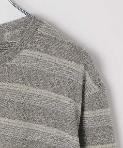 LAND MUSEUM（ランドミュージアム）の「LAND MUSEUM／マルチボーダーロンT（Tシャツ/カットソー・メンズ・ライトブルー/グレー・MEDIUM/LARGE）」の11枚目の写真