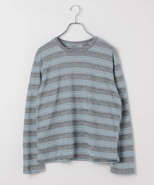 LAND MUSEUM（ランドミュージアム）の「LAND MUSEUM／マルチボーダーロンT（Tシャツ/カットソー・メンズ・ライトブルー/グレー・MEDIUM/LARGE）」の17枚目の写真
