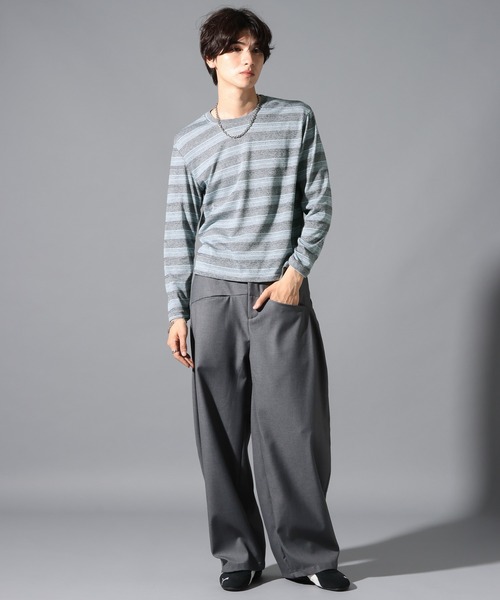 LAND MUSEUM(ランドミュージアム)の「LAND MUSEUM/マルチボーダーロンT(Tシャツ/カットソー・メンズ・ライトブルー/グレー・MEDIUM/LARGE)」の21枚目の写真