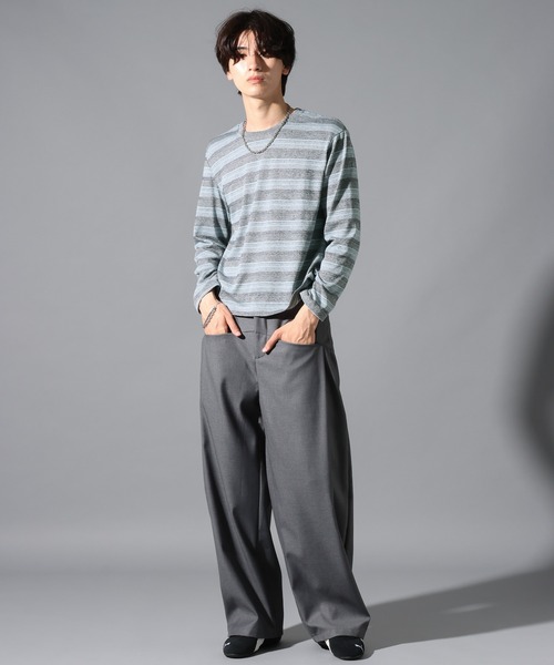 LAND MUSEUM(ランドミュージアム)の「LAND MUSEUM/マルチボーダーロンT(Tシャツ/カットソー・メンズ・ライトブルー/グレー・MEDIUM/LARGE)」の22枚目の写真