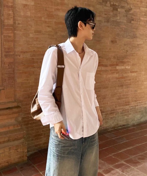 NOWLE(ノウル)の「【NOWLE】コットンブロード リラックスフィット レギュラーカラー カジュアルシャツ(シャツ/ブラウス・メンズ・ライトブルー/ホワイト・LARGE/MEDIUM)」の11枚目の写真