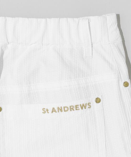 St ANDREWS(セントアンドリュース)の「【St ANDREWS】【ストレッチ】ドビーストライプパンツ (WOMENS)(その他パンツ・レディース・ブラック/グリーン/ホワイト・M/S)」の9枚目の写真