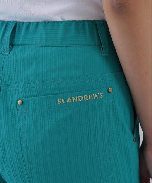 St ANDREWS(セントアンドリュース)の「【St ANDREWS】【ストレッチ】ドビーストライプパンツ (WOMENS)(その他パンツ・レディース・ブラック/グリーン/ホワイト・M/S)」の13枚目の写真