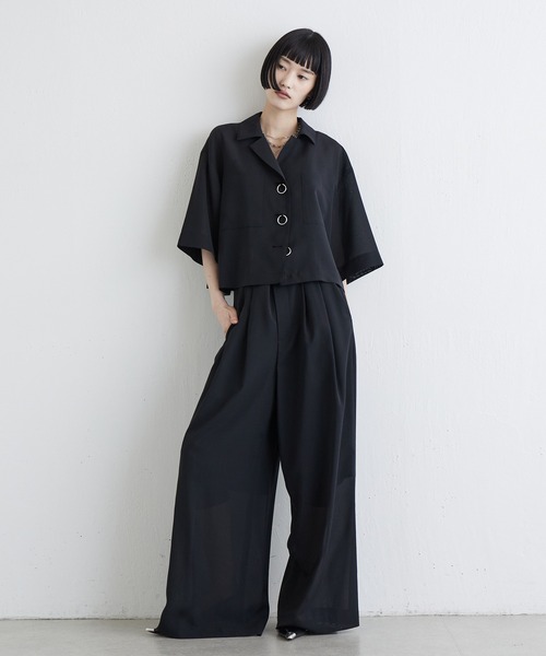 Lui's(ルイス)の「シアータックワイドパンツ(スラックス・レディース・ブラック/チャコールグレー・38/36)」の17枚目の写真