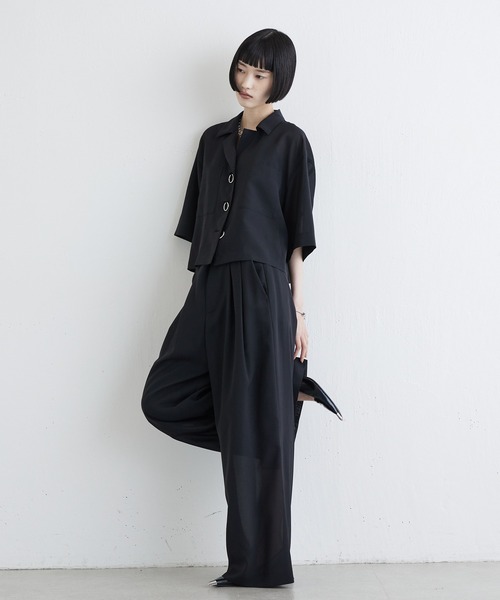 Lui's(ルイス)の「シアータックワイドパンツ(スラックス・レディース・ブラック/チャコールグレー・38/36)」の5枚目の写真