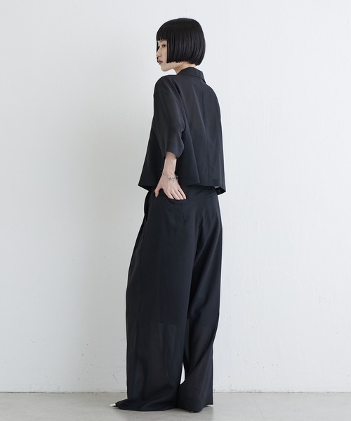 Lui's(ルイス)の「シアータックワイドパンツ(スラックス・レディース・ブラック/チャコールグレー・38/36)」の7枚目の写真