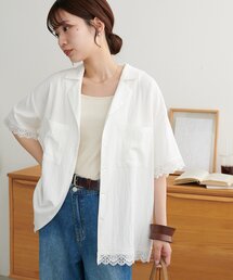 セール】《追加》フラワー刺繍レース2WAYブラウス（シャツ/ブラウス