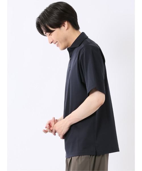 TAKA-Q(タカキュー)の「ポロシャツ 半袖 メンズ ストレッチ 接触冷感 抗菌防臭 UV 綿 コットン 無地 ワイドカラーシルケット スムス(ポロシャツ・メンズ・ネイビー/ブラック・X-LARGE/MEDIUM/LARGE)」の15枚目の写真