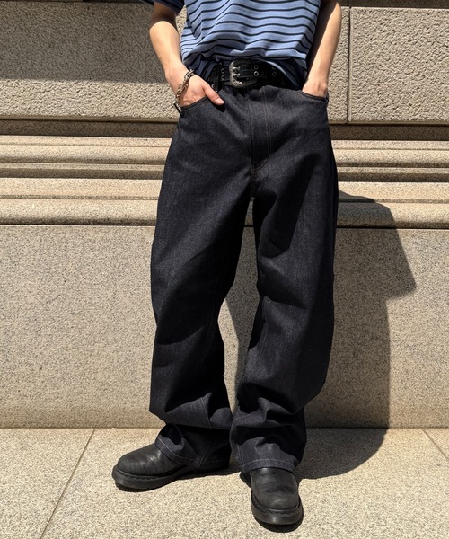 kutir(クティール)の「SLIM SILHOUETTE RIGID DENIM PANTS/スリムシルエットリジットデニムパンツ(デニムパンツ・メンズ・ブラック/インディゴブルー・SMALL/MEDIUM/LARGE)」の2枚目の写真