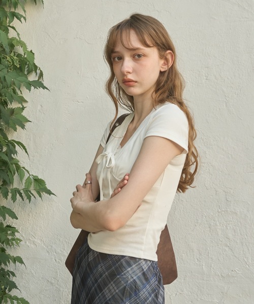Birthday room(バースデイルーム)の「フロントギャザーコンパクトT/Front Gathered Compact T(Tシャツ/カットソー・レディース・ホワイト/ブラック・FREE)」の18枚目の写真