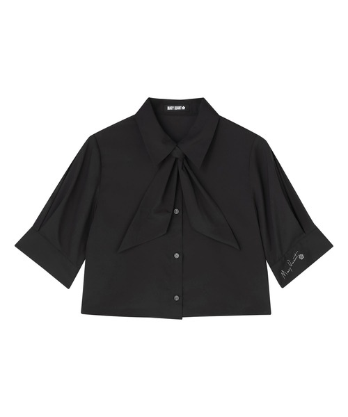 MARY QUANT(マリークワント)の「スカーフ付きクロップド ブラウス(シャツ/ブラウス・レディース・ブルー/ホワイト/ブラック・M)」の8枚目の写真