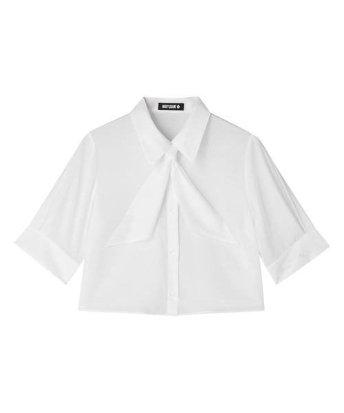 MARY QUANT(マリークワント)の「スカーフ付きクロップド ブラウス(シャツ/ブラウス・レディース・ブルー/ホワイト/ブラック・M)」の14枚目の写真