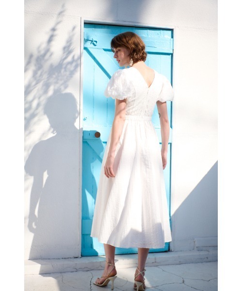 Estella.K(エステラケー)の「Josephine Soccer Dress バブルサッカーVネックドレス(ワンピース・レディース・ラベンダー/ライム/ホワイト/ブラック・FREE)」の22枚目の写真