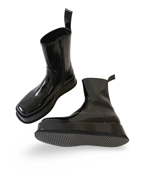 Jeffrey Campbell（ジェフリーキャンベル）の「スクエアトゥ 厚底ショートブーツ（ブーツ・レディース・ブラック・39/38/37/36）」の5枚目の写真