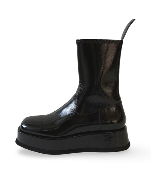Jeffrey Campbell（ジェフリーキャンベル）の「スクエアトゥ 厚底ショートブーツ（ブーツ・レディース・ブラック・39/38/37/36）」の7枚目の写真