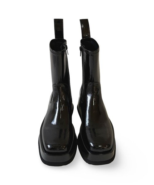 Jeffrey Campbell（ジェフリーキャンベル）の「スクエアトゥ 厚底ショートブーツ（ブーツ・レディース・ブラック・39/38/37/36）」の3枚目の写真