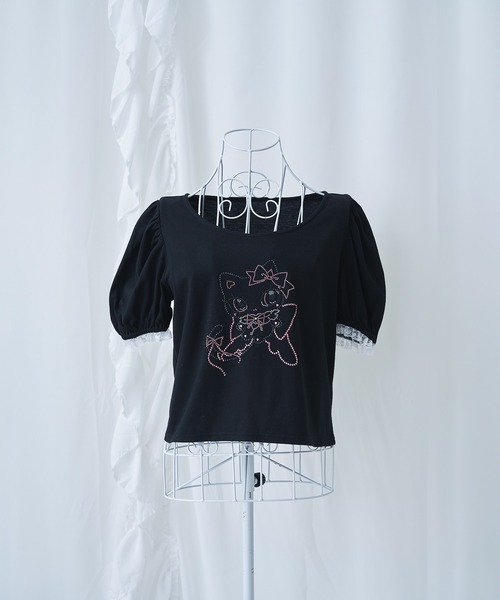 Magia Charm（マギアチャーム）の「「chammy」ラインストーンカットソー（Tシャツ/カットソー・レディース・ホワイト/ブラック・F）」の20枚目の写真